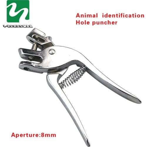 8mm Animal ear tags Hole puncher Stainless steel puncher Animal Control Device Sow Cow Sheep identification