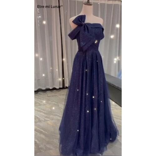 Evening Dresses Sweet Bow Princess Blue Off Shoulder Dress Women Elegant For Birthday Party Engagement Prom Gowns LD04350