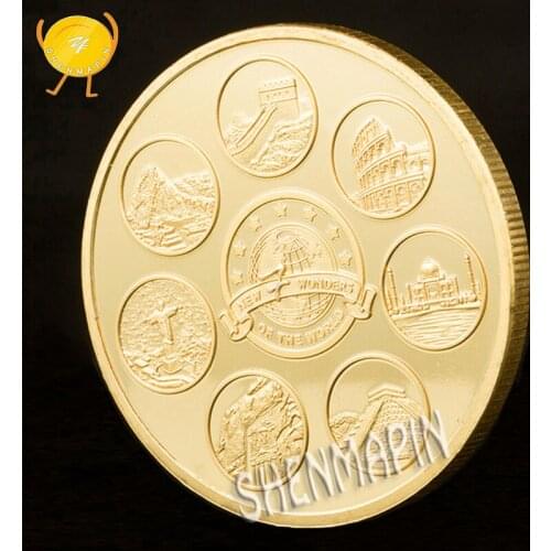 WR Seven Wonders of the World Commemorative Coin New 7 World History Culture Coins Collectibles Best Christmas Gift for Friend