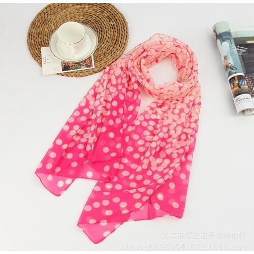 Summer Style Long woman Silk scarves 50*160cm Designer Polka Dots Print Female Summer Sheer scarves