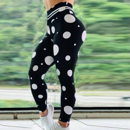 2020 New Dot Legging Digital Slim Sexy Black White Stripes Leggins Women Leggings Casual Sportwear Floral Printed Legging Female