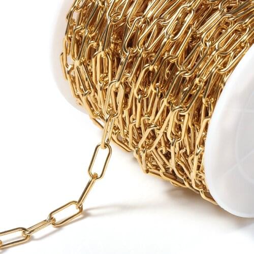 1meter Stainless Steel Chain 7mm Gold Color Big Rolo Cable Bulk Chains for Neckalce Bracelet Jewelry Making DIY Accessories