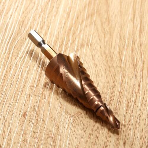 1Pc 6mm-24mm Hex Shank HSS-Co M35 Steel Spiral Groove Step Cone Drill Bit Stainless Steel Metal Wood Hole Cutter Power Tools