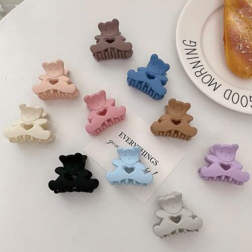 1PC New Korean Kawaii Bear Hair Clip Claw Clamp for Women Girls Kids Hairpin Crab Headband Hair Washface Accessories Headwear
