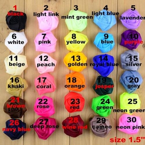 100pcs/lot 1.5 Inch Diy Chiffon Tulle Rose Flowers Girl Headband Flower Hair Accessory Wedding Bouquet Decoration MH30