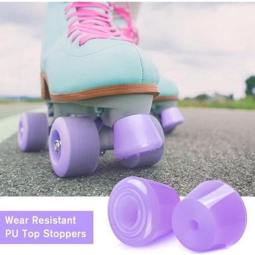 2pcs Roller Skates Toe Stops Rubber Wheels And Brakes Set Roller Skates Ball Bearings Stop Front Brake 4 Wheels Outdoor New