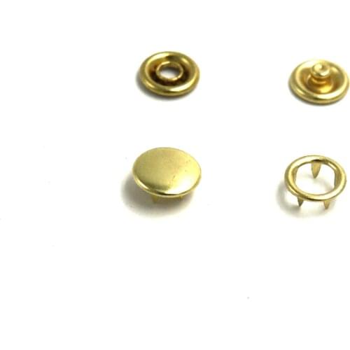 2017 Top Fashion Time-limited Decorative Buttons 100sets 10mm High Quality gold Solid Brass Cap Prong Snap Button For Child