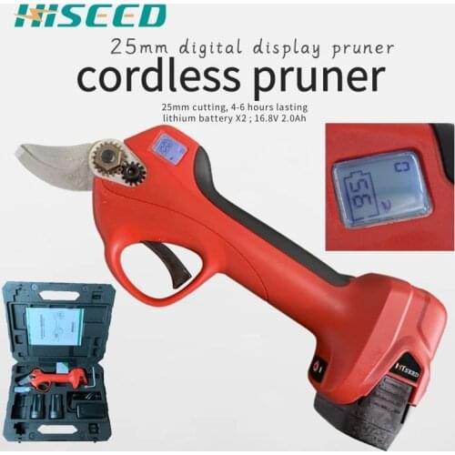 25mm Hand-Held Cordless Orchard Agricultural Electric Pruning Scissors Electric Pruning Shear with LED