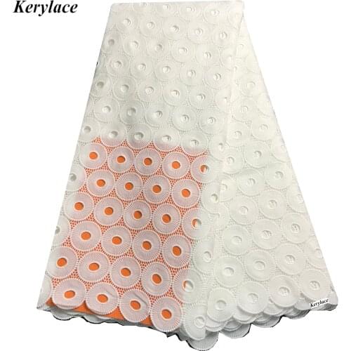 5 Yards Latest Off White Lace Fabric Nigerian Cord Lace Fabric Guipure African Wedding Party For Women/Men KRL-1001