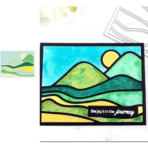 Abstract landscape landscape cover Cutting Dies Scrapbook Diary Decoration Stencil Embossing Template DIY Greeting Card Handmade