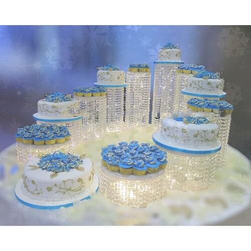 DZ11pcs Acrylic Round Deluxe combination cake Cupcake Holder Stand Cupcake Display Wedding Birthday Party Christmas decoration