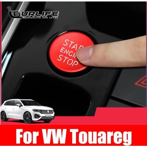 Aluminum Car Styling Engine Start Stop Button Ring Cover Trim For Volkswagen VW Touareg 2019 2020 2021 Accessories