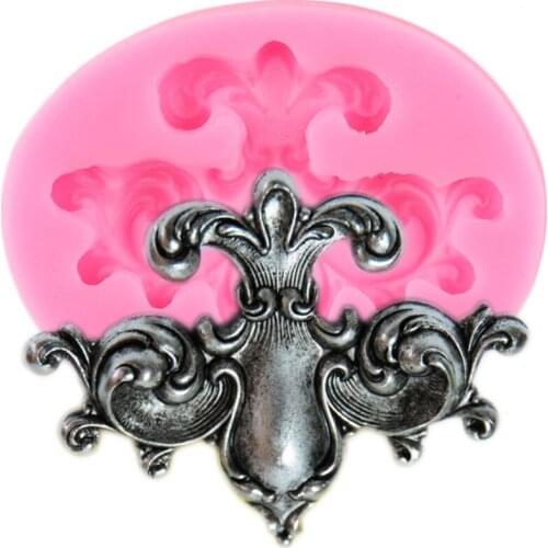 Baroque Scroll Relief Silicone Mold Sugarcraft Fondant Cake Decorating Tools Cupcake Topper Molds Candy Chocolate Gumpaste Mould