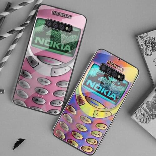 Nokia Aesthetic Retro Phone Case Tempered Glass For Samsung S20 Plus S7 S8 S9 S10 Plus Note 8 9 10 Plus