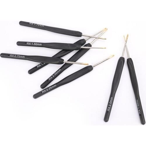 8Pcs / set Black Knitting Needles Plastic Handle Crochet hooks for Knit DIY Craft Loom Tool Weaving Kit Braid