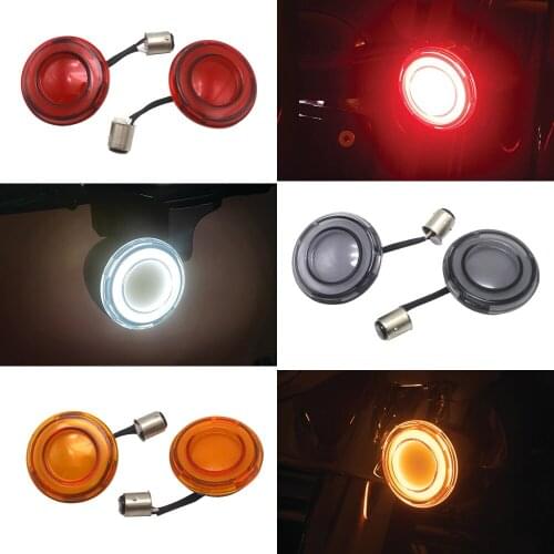For Harley Touring Dyna 2002-2017 Sportster XL 2002-2021 Motorcycle 1157 Bullet Style LED Front Turn Signal Conversions