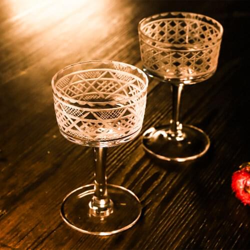 Crystal Martini Glass Cup Classical Engraving Embossment Lead-free Margaret Cocktail Glass Goblet Bar Party Drinkware vaso 135ml