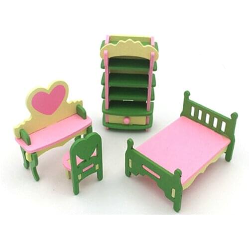 Simulation Miniature Wooden Furniture Toy Pretend Doll House Furniture Set Dolls Baby Kids Room Play Toy Furniture For Doll New