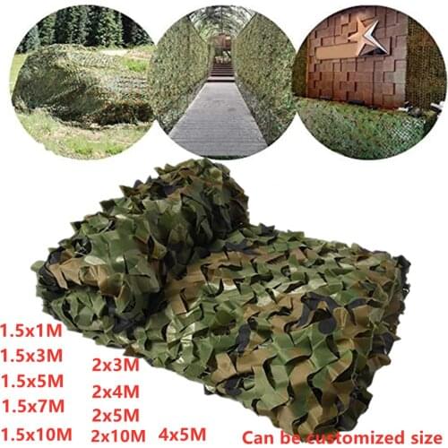 1.5x3m /2x10m Hunting Military Camouflage Nets Woodland Army training Camo netting Car Covers Tent Shade Camping Sun Shelter