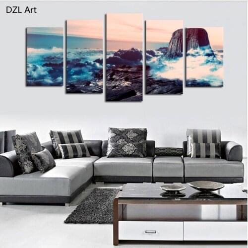 Unframed 5 Piece mountains Modern Home Wall Decor Canvas Picture Art HD Print Painting On Canvas Artworks