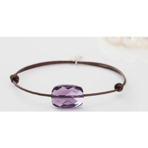 2021 Factory Limited Brand Crystal Adjustable flexible GoldFish Rope Purple color Crystal Jewelry Adjust Leather Holiday Jewelry