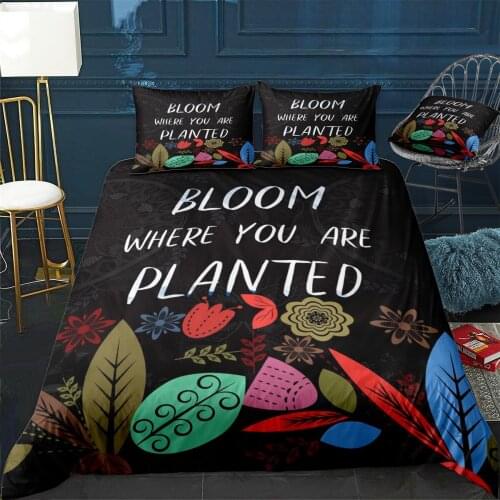 Bloom Quilt Cover Pillowcase 3Piece Comforter Bedding Set With Pillow Case Single Double Duvet Cover Home Decora