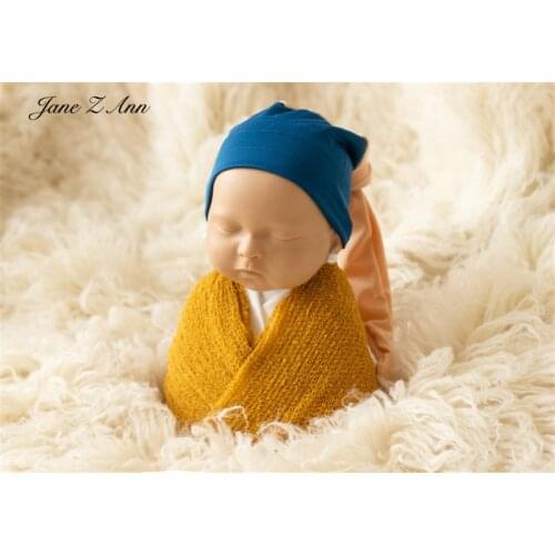 Girl with pearl earring +turban hat +2pcs wraps costume newborn photography props baby photo studio shooting accessories
