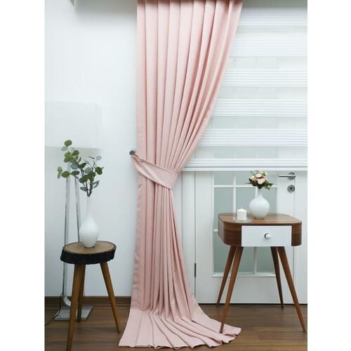 Petal Pleated Backdrop Curtain Soft Fabric Powder 110x260 cm