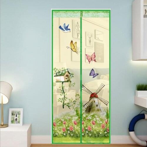 Hands free magnetic mosquito net door screen soft yarn door curtain anti insect fly butterfly curtain 90/100X210 cm 15 colors