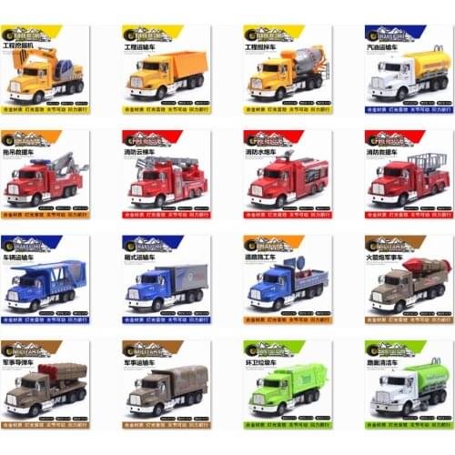 1:43 high simulation alloy engineering vehicle American fire military rescue transportation sound and light pull back car model