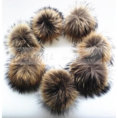 Fashion 15cm 8pcs/lot Wholesale Pom pom Real Fur Balls Pompoms For knitted Hats Caps Bags and Accessories Gift