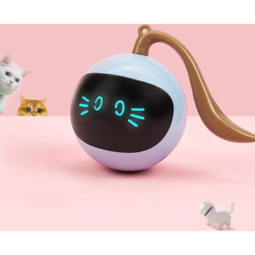 Pets Cats Ball Toy Fitness USB Rechargeable LED Colorful Light Smart Interactive Toy Kitten Self Rotating Ball