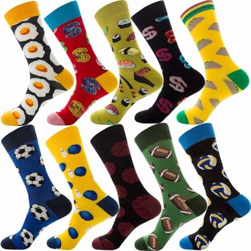 New Tide Brand Beer Tube Socks Food Diamond Animal Mens Socks Fruit Cotton Socks hip hop fashion crew socks funny socks