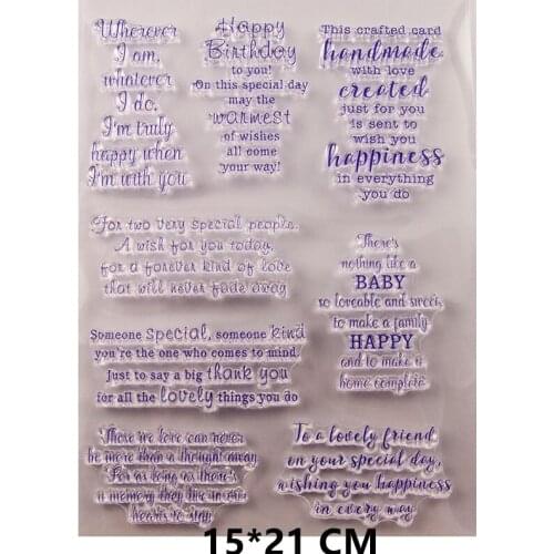 2021 New Sentence Clear Stamps DIY Scrapbooking Craft Supplies Rubber Silicon Seals Card Album Hobby ink pad Stamping