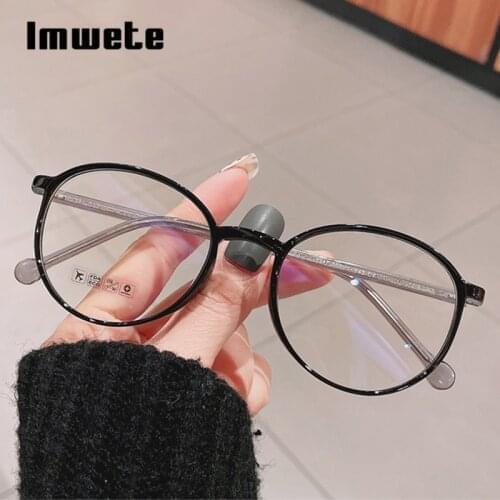 Imwete Vintage Round Glasses Frame for Women Men Anti-Blue Light Computer Eyeglasses Ultralight Unisex Optical Eyewear