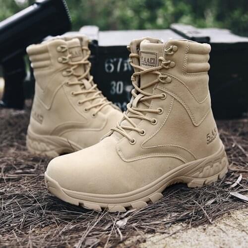 Autumn Spring Tactical Boots Men Shoes Hiking Shoes Outdoor Hunting Boots Mountain Trekking Shoes Ankle Boots Plus Size 39-47