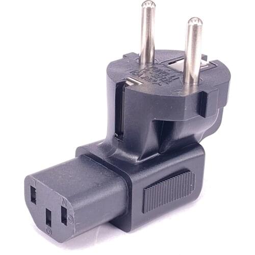 Down Angled Europe EU to C13 Plug Adapter Wireless Angled EU AC power plug adapter for laptop charger power supply and more