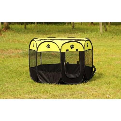 Portable Folding Pet tent Dog House Cage Dog Cat Tent Playpen Puppy Kennel Easy Operation Octagonal Fence outdoor Supplies