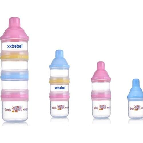 Portable 1 to 4 layer baby milk powder container moisture - proof newborn baby bean food bottle snack candy storage box