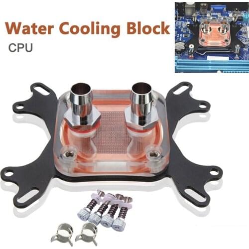CPU Cooler Water Cooled Radiator Copper Bottom for 775 1150 1155 1156 1366 2011 AMD AM2 AM3 AM3