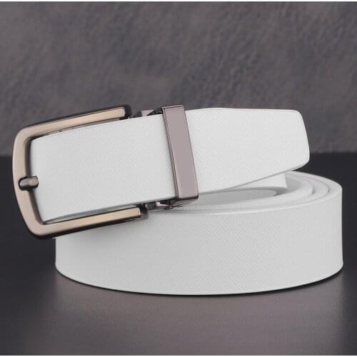 High Quality Fashion Pin Buckle Belt Mens Luxury Brand Leather Belt Hot Sale Casual White 2.8cm Cowhide Belt
