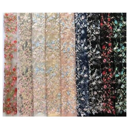 Mesh embroidered lace fabric embroidered fabric