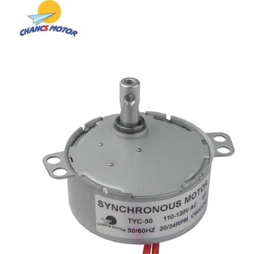 TYC-50 Small Synchronous Motor 110V AC 20-24RPM CW/CCW 4W Electric Motor For School Project