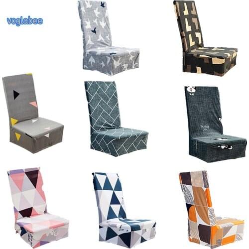 Printed Chair Cover Elastic Universal Dustproof Covers Washable Removable Armless Slipcovers For Hotel Dining Room Party Banquet
