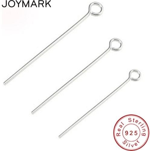 JOYMARK 30pcs/lot 3 Sizes 4 Colors 100% Real 925 Sterling Silver Eye Head Pin Fine Quality Jewelry Accessories SPA-9P0.5x35mm