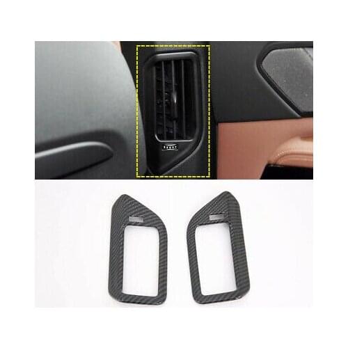 Carbon Fiber Look Rear Side Air Condition Vent Cover 2pcs For BMW X5 G05 19 - 20