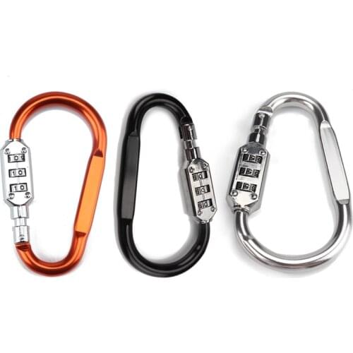 Helmet Locking Carabiner Anti-Theft Bike Motorcycle Helmet Lock with Resettable Code PIN Spring Combination Lock
