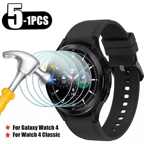 5/2/1 Pack Tempered Glass Protector For Samsung Galaxy Watch 4 40mm 44mm Screen Film on For Galaxy Watch 4 Classic 42mm/46mm