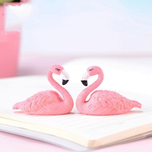 ZOCDOU 1 Pieces Flamingo Med Mediterranean Sea Bird Noble Birds Model Small Figurine Crafts Figure Ornament Miniatures Decor