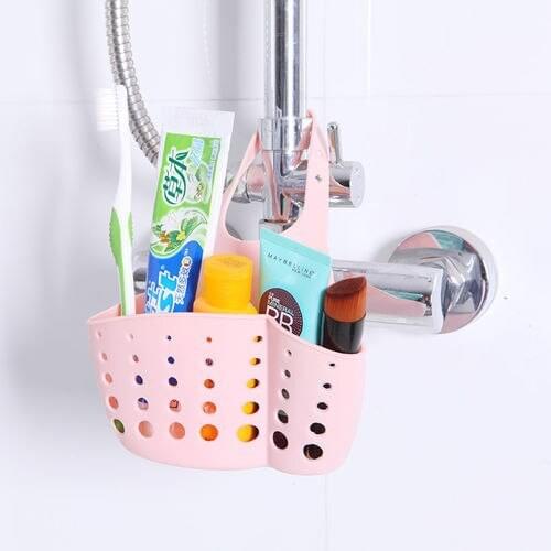 1pc Portable Hanging Drain Bag Basket Bath Storage Gadget Tools Sink Caddy Soap Holder Bags For Kitchen Plastic 4 Colors